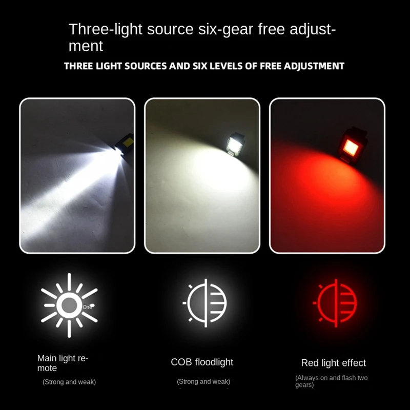 1 Pieces Multi-Purpose Type-C Rechargeable Head Light LED Running Light Outdoor Backpack Clip Walking Lamp