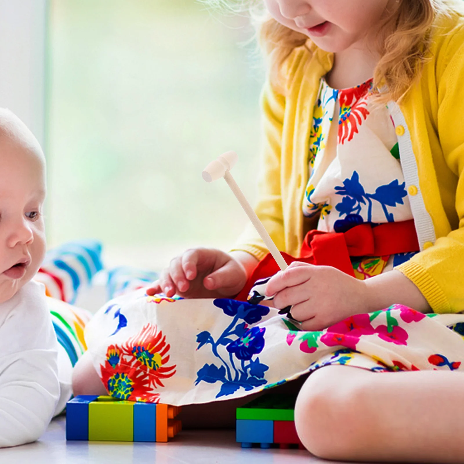 Mini mazos martillos de madera para niños, herramientas de entrenamiento, ligero, fuerte, cómodo mango ergonómico, seguro, 10 Uds.