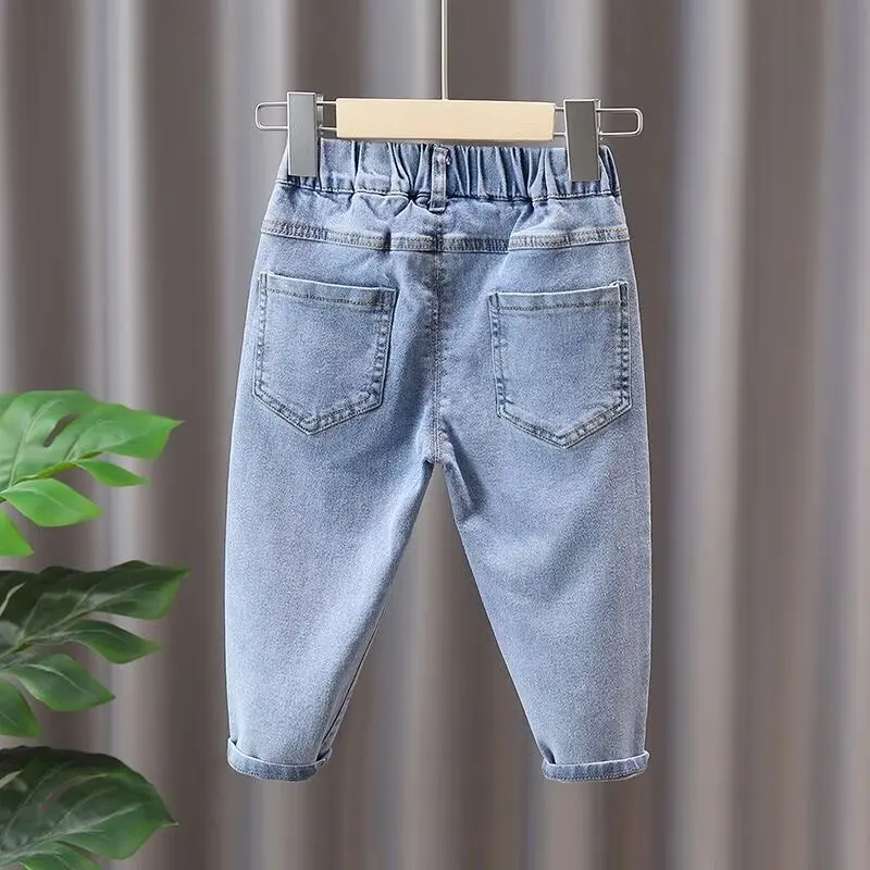 Spring kids girl\'s clothes baby loose straight leg jeans trousers for girls clothing children outdoor denim pants 2024 New