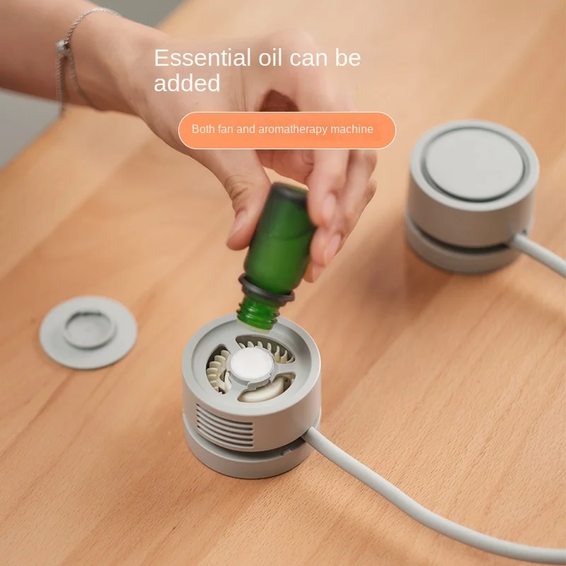 ポータブルUSBネックファンブレードなし,充電式,ハンズフリー,調整可能,アロマテラピー機能付き