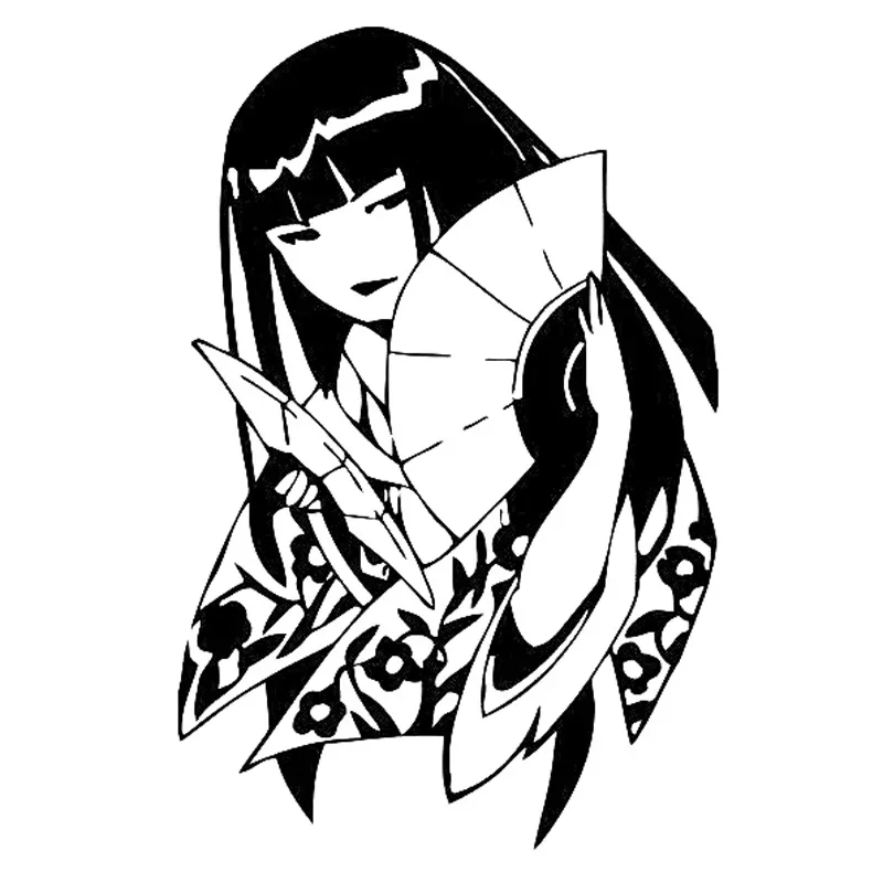 

Car Sticker Japanese Girl Fashion Decoration Car Styling Sticker Decal Accessories Waterproof Sunscreen Black/white,19cm*12cm