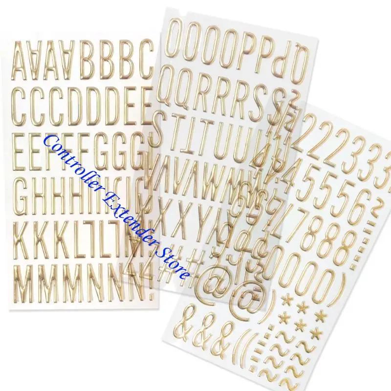 N84B Metallic Color Letter Número Pegatina PVC Pegatina remolinos letra PVC Sticker