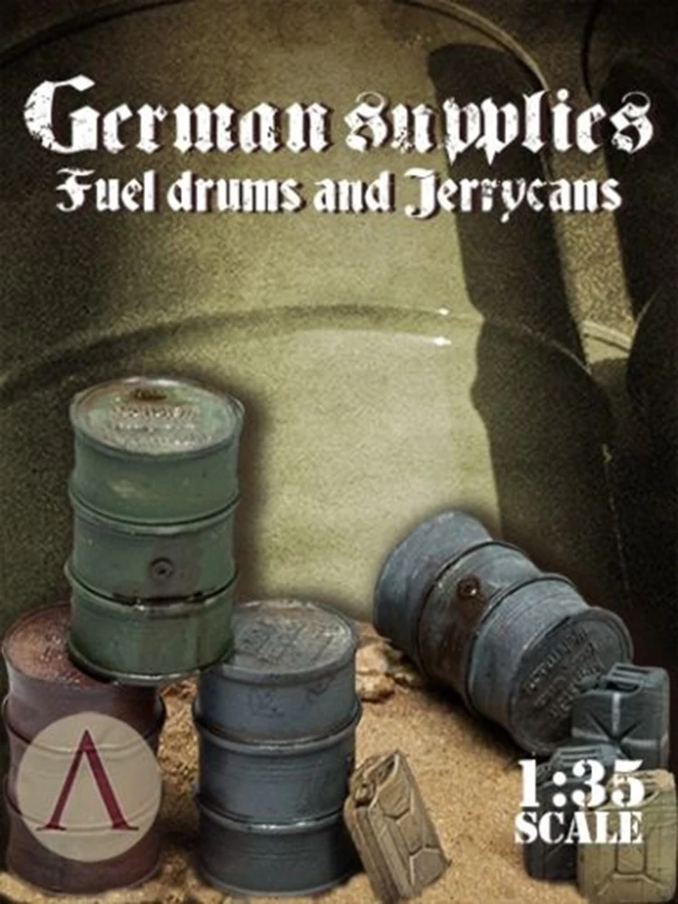 Unpainted Kit 1/35   Fuel Drums & Jerrycans 8 pieces    figure Historical  Resin Figure miniature garage kit