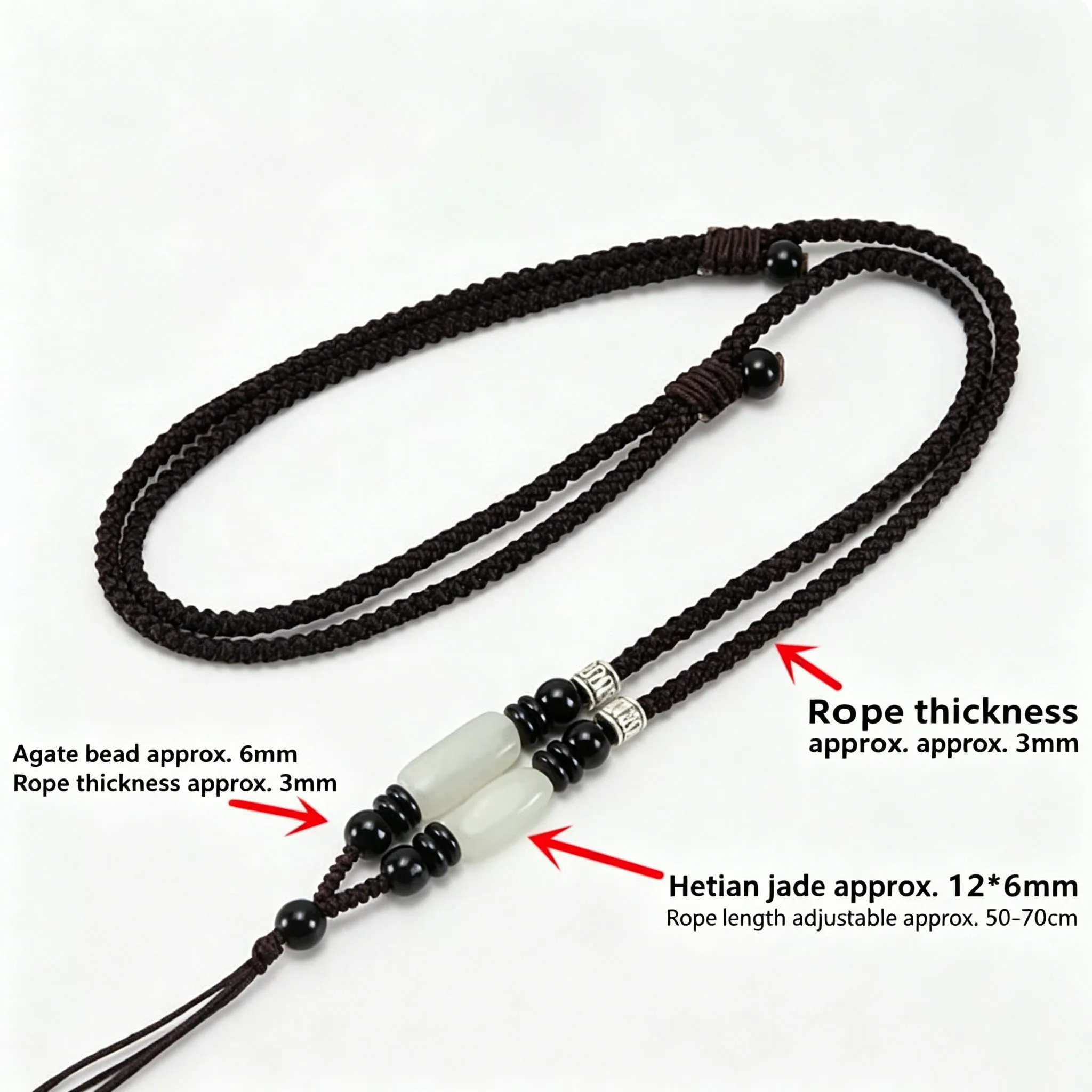DIY Activity Pendant Hanging Rope, Agate Jade Pendant, Jade Pendant Hanging Rope, Men's and Women's Pendant Rope ecklace