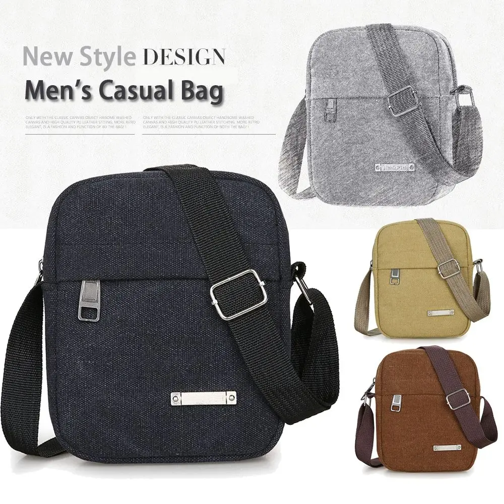 

New Men's Bag Shoulder Messenger Bag Casual Canvas Bag Men's Bag Backpack Small Bag Mobile Phone Bag