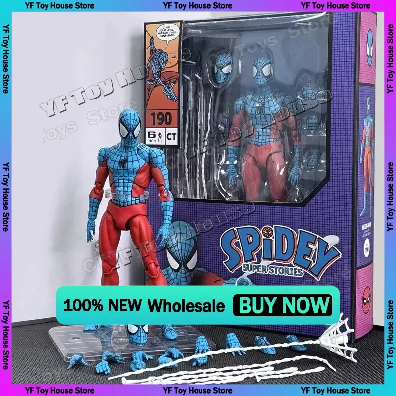 

【Factory Outlet】Ct Toys Spider-Man Figure Mafex 190 Web Man Shf 185 Spider Miles Morales Action Figure Model Toys Gift Wholesale