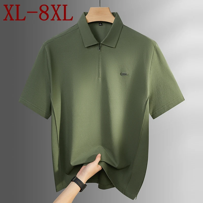 

8XL 7XL 6XL 2026 New Summer High End Cotton Breathable Polo Shirt Man Tops Tees Luxury Design Mens Shirts Lapel Tshirt Homme