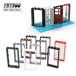 8Set/lot 57895 MOC Windows and Doors Frame 1x4x6 Glass 60596 for City Street House Window Building Blocks DIY Bricks Toys Parts