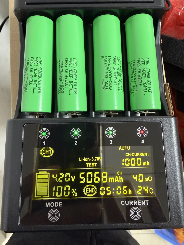 21700 50G Flat-Top 3.7V 5000mAh Lithium-Ion Rechargeable Battery for Torches,Automotive Battery Assemblies Portable Power Bank