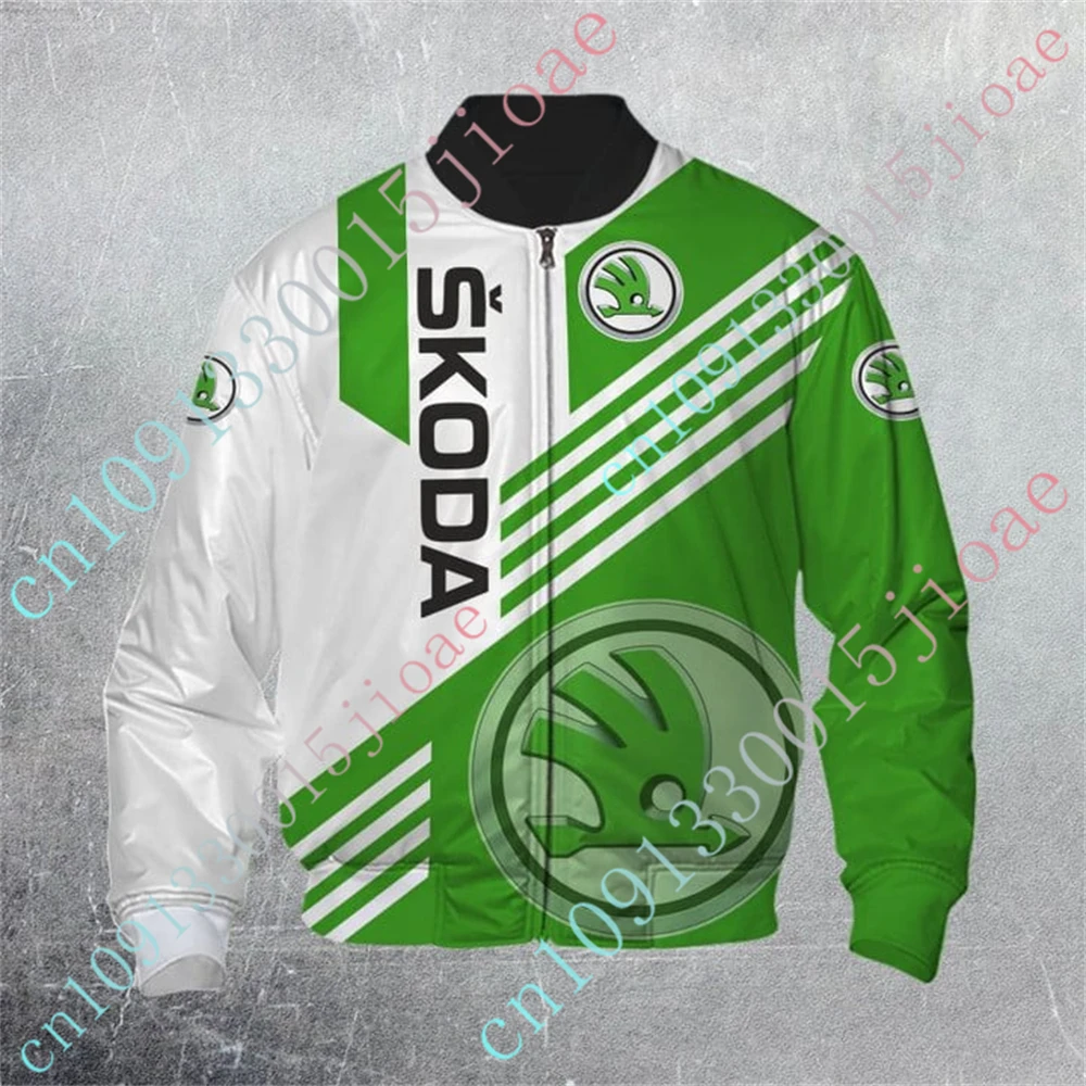 Skoda Jackets For Men's Clothing Harajuku Parkas Windbreaker Bomber Jacket Techwear Baseball Uniform Thick Coat Custom Logo