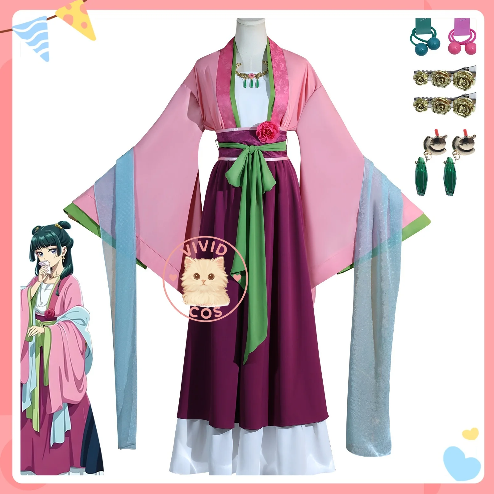 

The Apothecary Diaries Cat Garden Party Hanfu Cosplay Costume : Two-dimensional Anime - Style Games Character Role-playing Cute