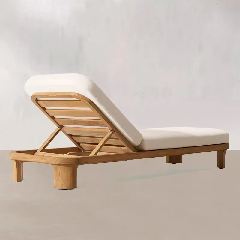 High-quality Teak Lounge Chair with Waterproof Sunproof UV Protection Modern Design for Outdoor Use in Hotel & Villa Gardens