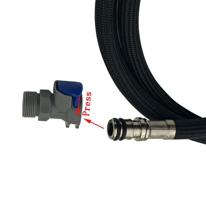 Bourdillat F1/2 M15*1 Replacement Faucet Hose Quick Connect Pull Out Hose Nylon Hose Tube Gray / Black 150cm Kitchen Accessories