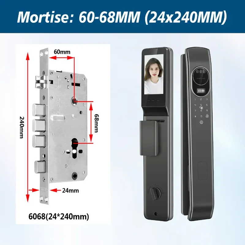 Automatic Fingerprint Lock 6085 Face Smart Lock Anti Theft Door Household TTLOCK Centralized Management Multi Country