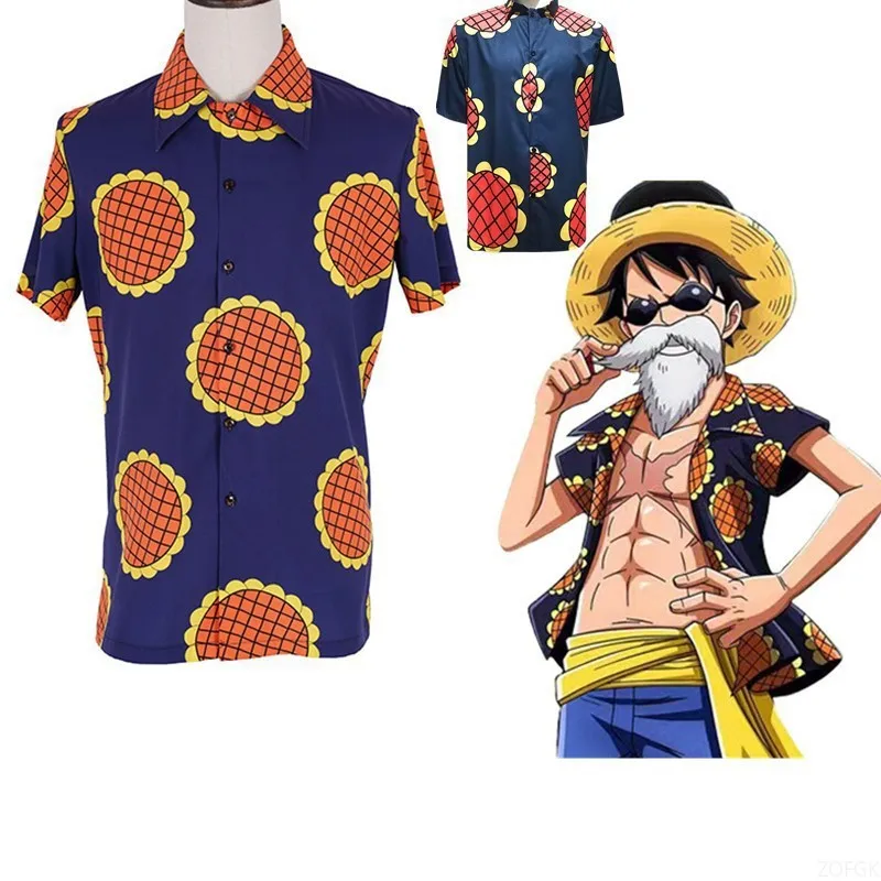 Classic Japanese Anime King Straw Hat Group Luffy Cosplay Cardigan Shirt 3D Digital Printed Top