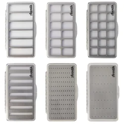 Aventik Fly Fishing Boxes Super Slim Transparent Design Magnetic Pad Compartments Tackle Foam Boxes 7.3X3.8X0.5inch