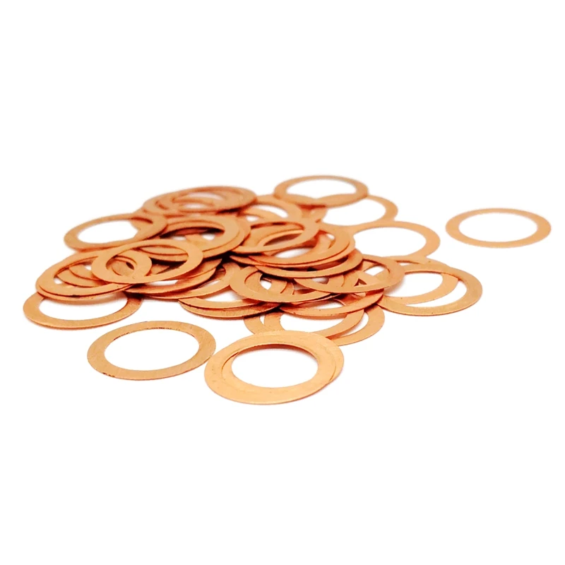 Copper Flat Washer 7*10*0.1 Seal Gasket inner diameter 7mm Sealing Ring Thin Sheet T3 Red copper washer 