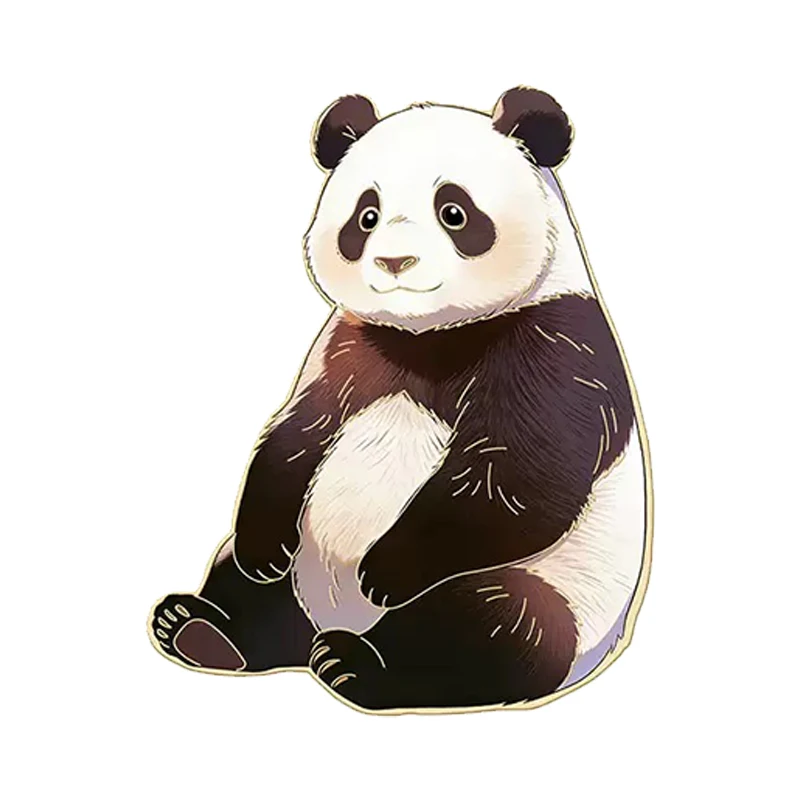 Cute Panda Pin 4-design Enamel Cartoon Animal Metal Pin For Backpack Clothes Lapel Badge Friends Gifts view 5