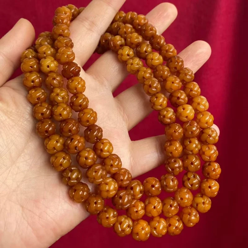 

Crafts Tibetan Style Ox Bone Backflow Carved Hollow Beads Orchard Ornament Accessories Bracelet