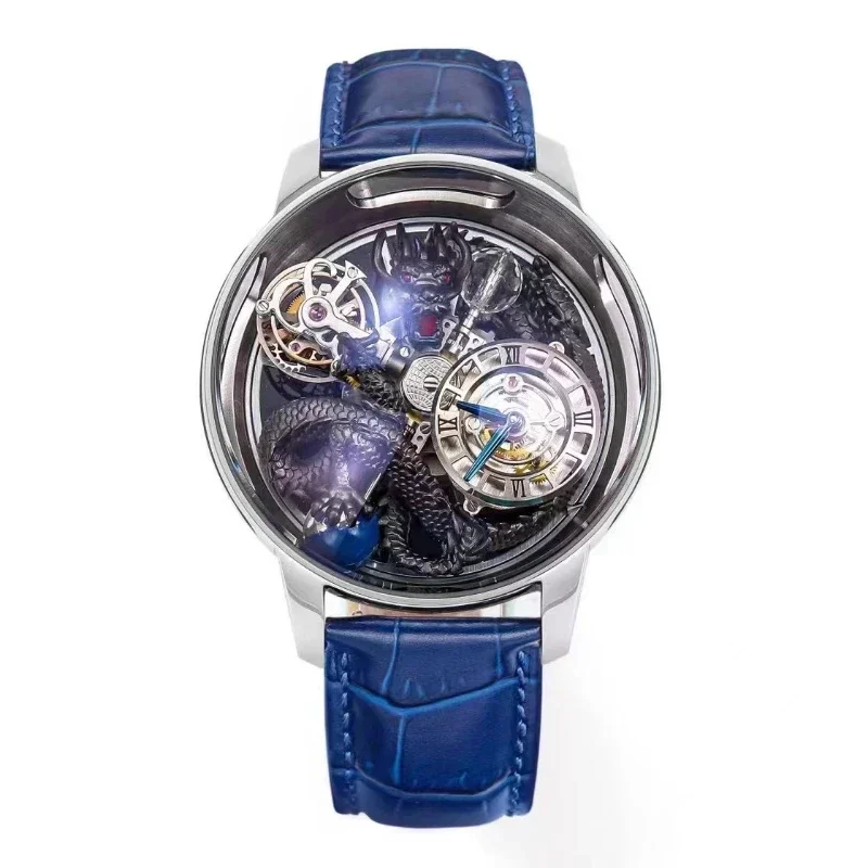 2024 Latest JACOB Mechanical Tourbillon Watch Crystal Material Waterproof Celestial Dragon Men\'s Limited Edition Watch