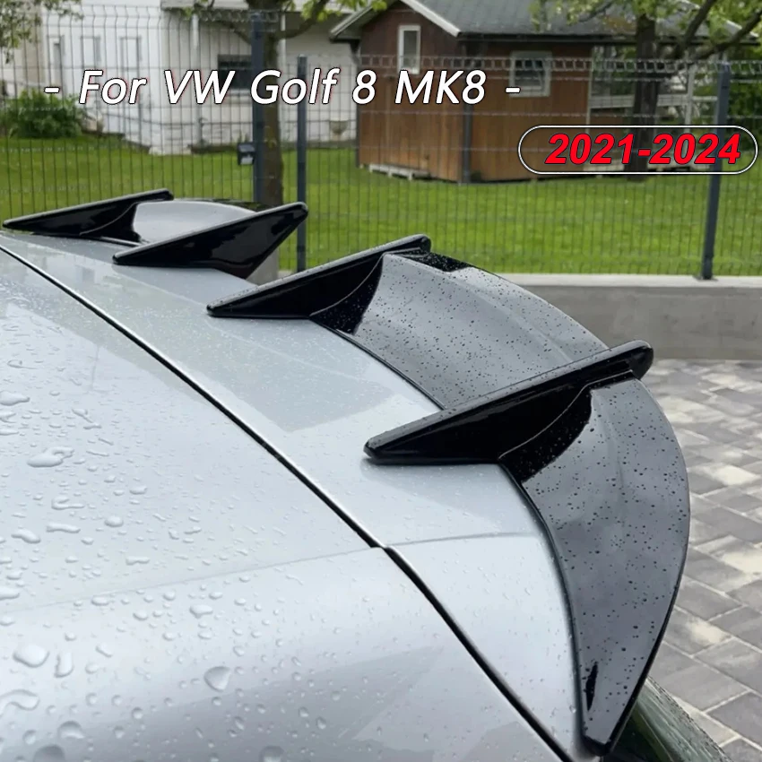 

For VW Golf 8 MK8 Standard TDI TSI R-Line 2021-2024 Rear Spoiler Wings AK Style Rear Trunk Roof Lip Spoiler Splitter Body Kit