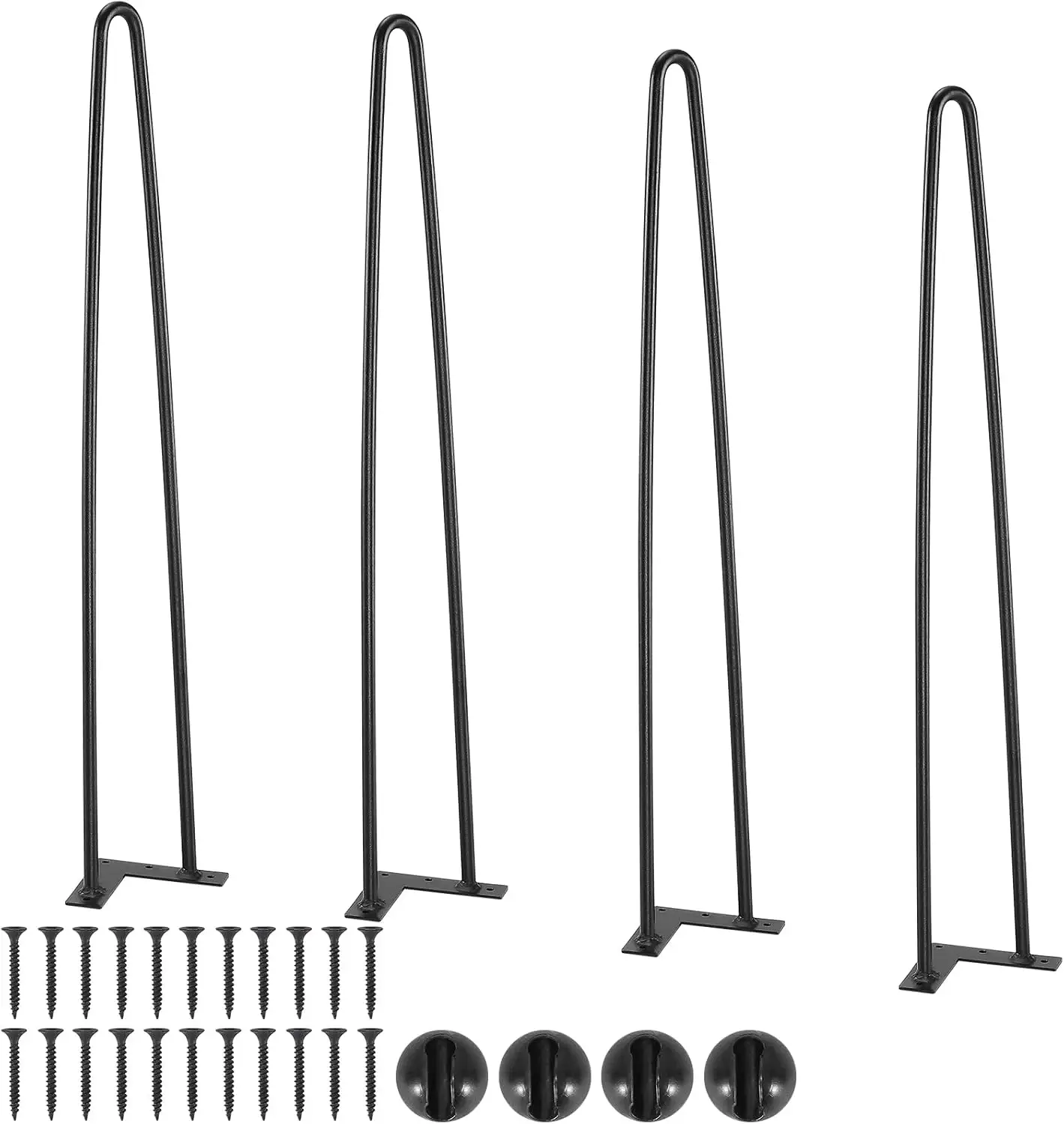 

28" Hairpin Furniture Legs, Metal Home DIY Projects for Nightstand, Coffee Table, Desk, 500lbs Load Capacity , 4PCS Black