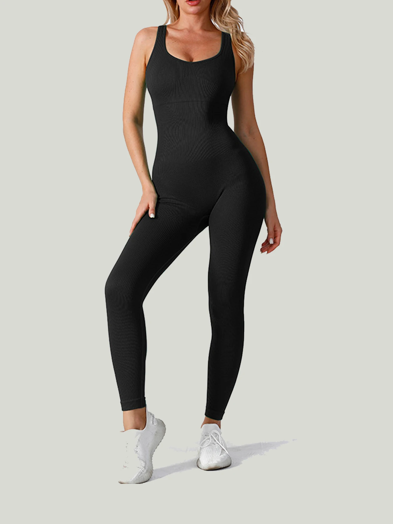 Nahtloser Yoga-Einteiler für Damen, weicher Fitness-Overall mit Leggings für das Training im Fitnessstudio