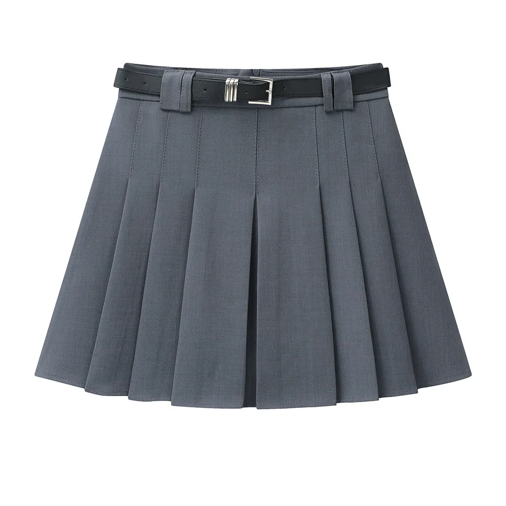 Mini-Plisseerock für Damen, Herbst 2026, Neuerscheinung, hochtaillierte Röcke mit Gürtel, koreanischer Modestil, Minirock für Damen, heiß begehrt – Detail 10
