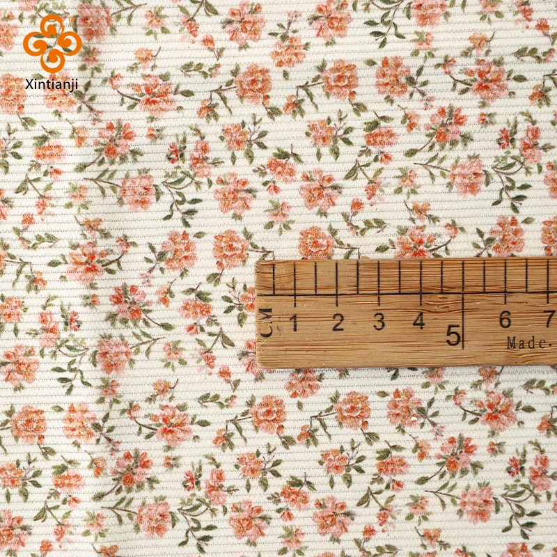 0.5/1/2/3 متر طباعة الأزهار الصغيرة 16 ويل سروال قصير النسيج سحق الضلع لفستان بلوزة تنورة إكسسوارات الشعر Craft بها بنفسك الخياطة الحرفية