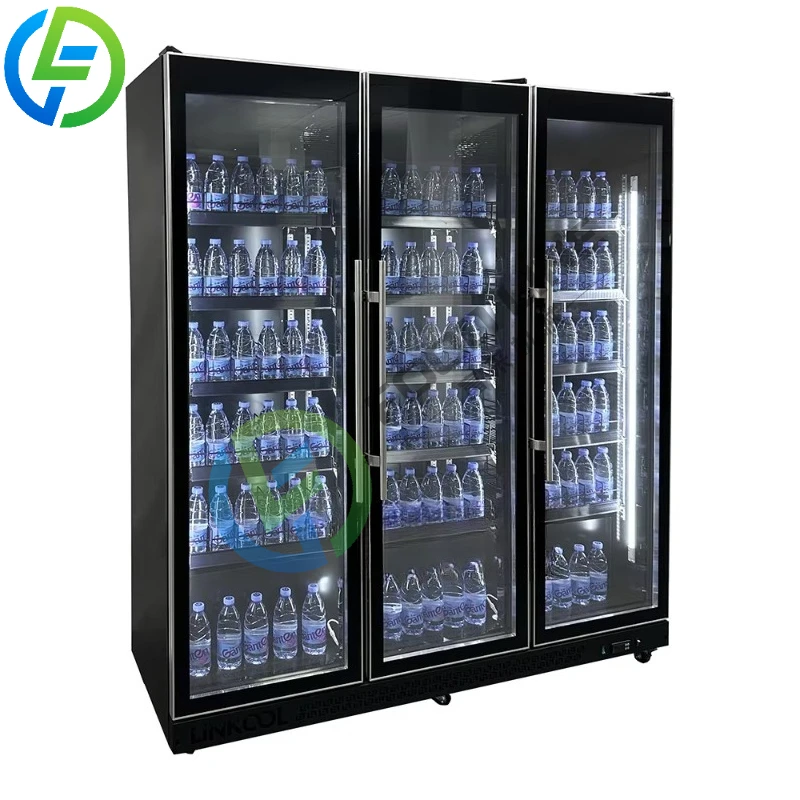 

Customized Fan Cooling Supermarket Equipment Cold Beer Beverage Glass Door Display Showcase Vertical Refrigerator Chiller