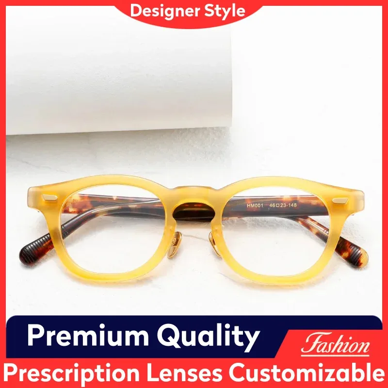 

HM001 целлулоидная новая роскошная оправа для очков, черепаховая оправа, маленький размер, японский дизайнерский стиль, художественная мужская и женская оправа для очков