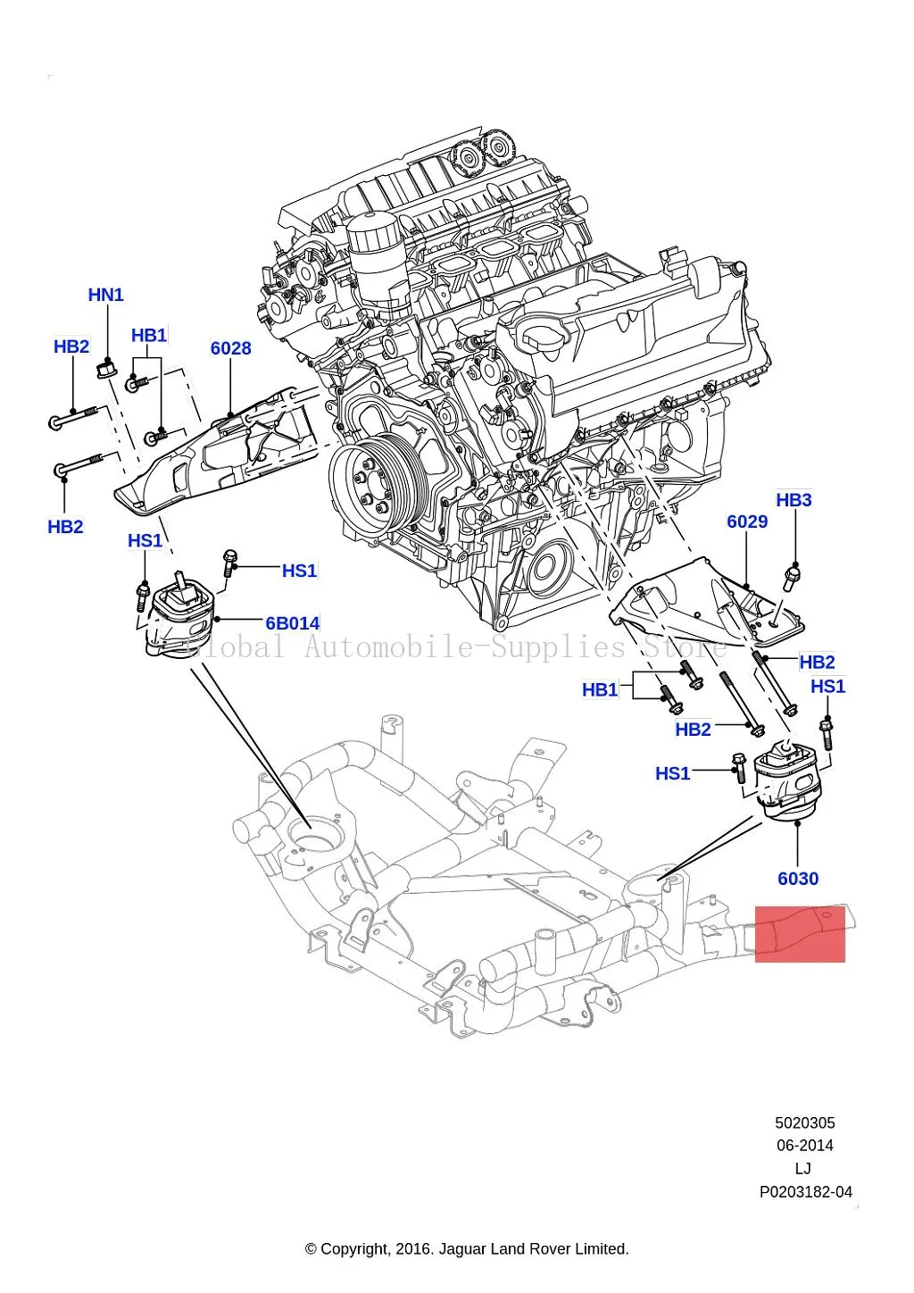 Engine Motor Mount LR010745 AH426A002AB LR022564 for LAND ROVER RANGE ROVER III Closed Off-Road Vehicle L322 2002-2012
