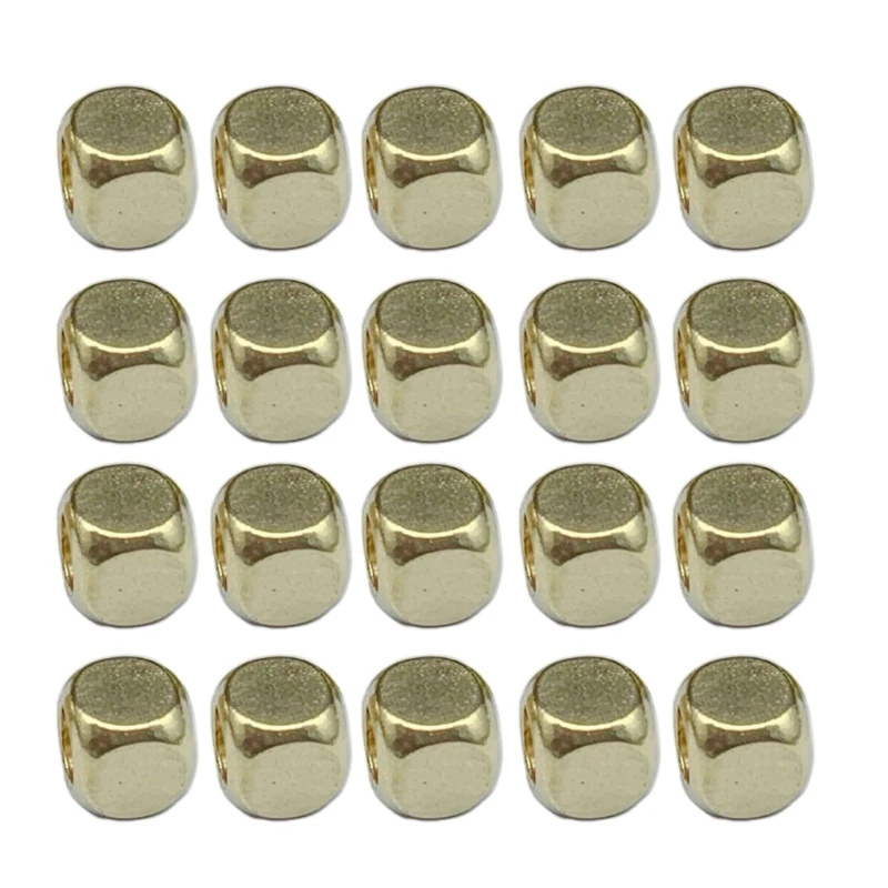 2023 New Pack of 20 Strain Isolate Brass Beads Accessories Round/Square Paracord Lanyard Beads for DIY Jewelry Making