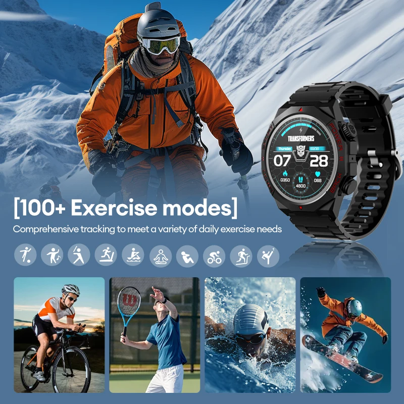 TRANSFORMERS TF-H13 Bluetooth Call Smartwatch Sport Fitness Tracker Heart Rate Health Monitor Waterproof Smart Watch Men Gift