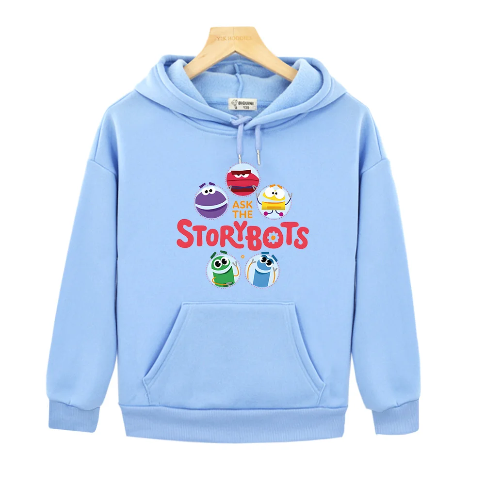 

Ask The Storybots Hoodie New Kids Cartoon Hooded Sweatshirts Pullover Long Sleeve Outerwear Autumn Baby Boys Girls Loose Clothes