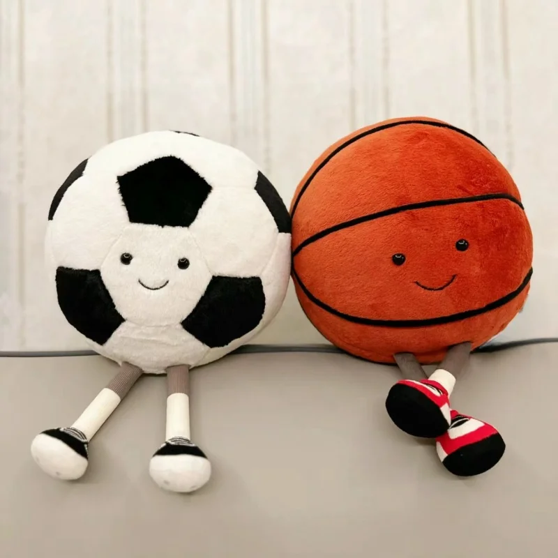 JellCat Fun Sports Plush Toy Basketball Doll Billiards Black Eight Football Baby Cute Doll Surprise Holiday Gifts Boy Birthday