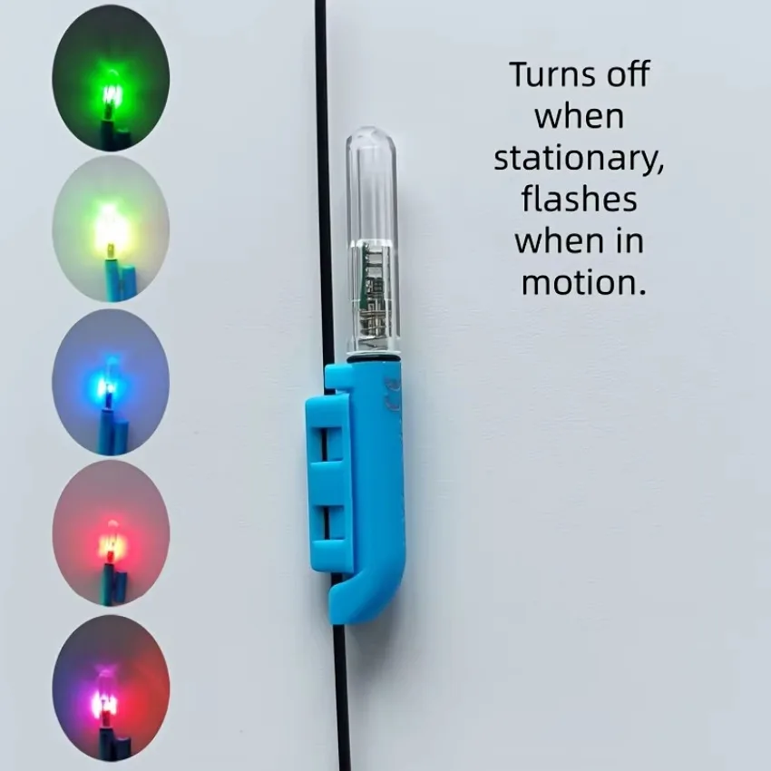 2 Stück Nachtangelruten-Spitzenlicht, LED-Elektronischer Bissanzeiger, Leuchtende Lampe für Meeresangeln, Rafting und Casting-Ausrüstung – Detail 8