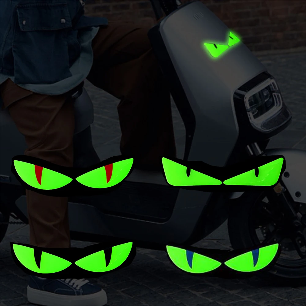 Reflective Devil's Eye Stickers For Car and Motorcycle Decor Luminous Improves Night visibility Safety Durability Fashion