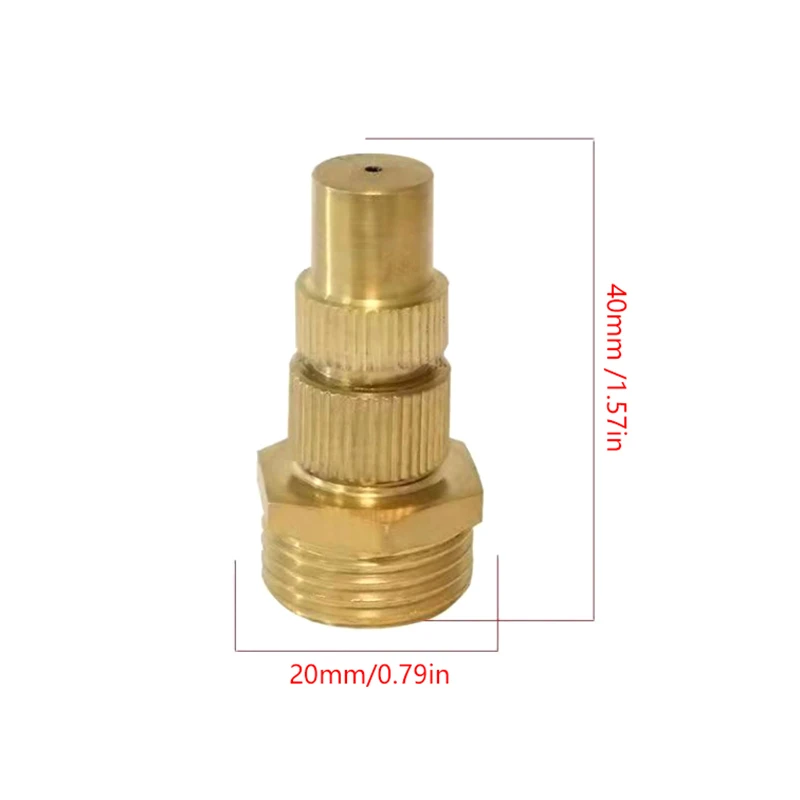 1/2인치 조절식 황동 미스트 노즐 정원 관개용 황동 스프레이 노즐