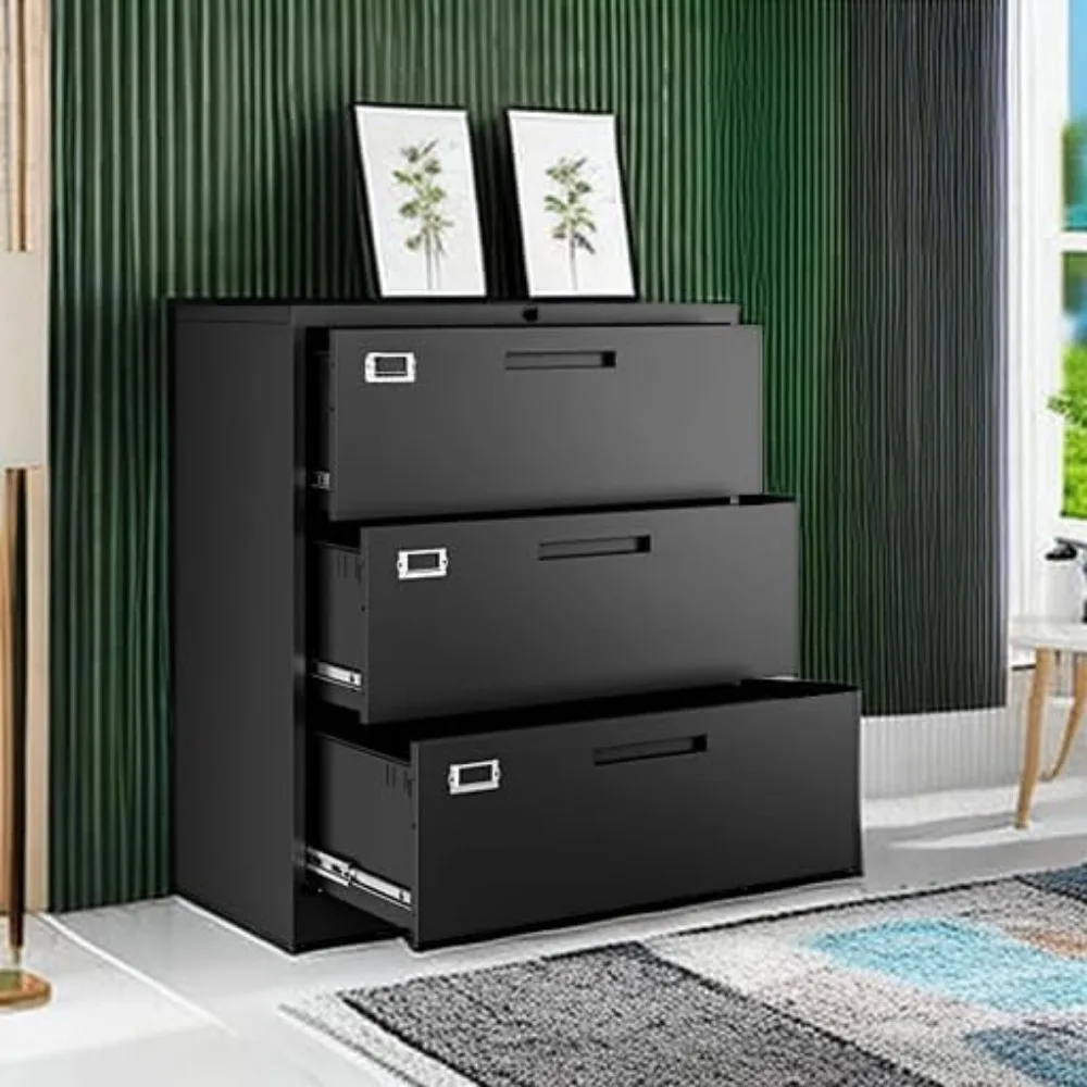 

Lateral 3 Drawer File Cabinets with Lock, Metal Filing Storage Vertical Cabinets,Home Office Furniture for Organization Hanging