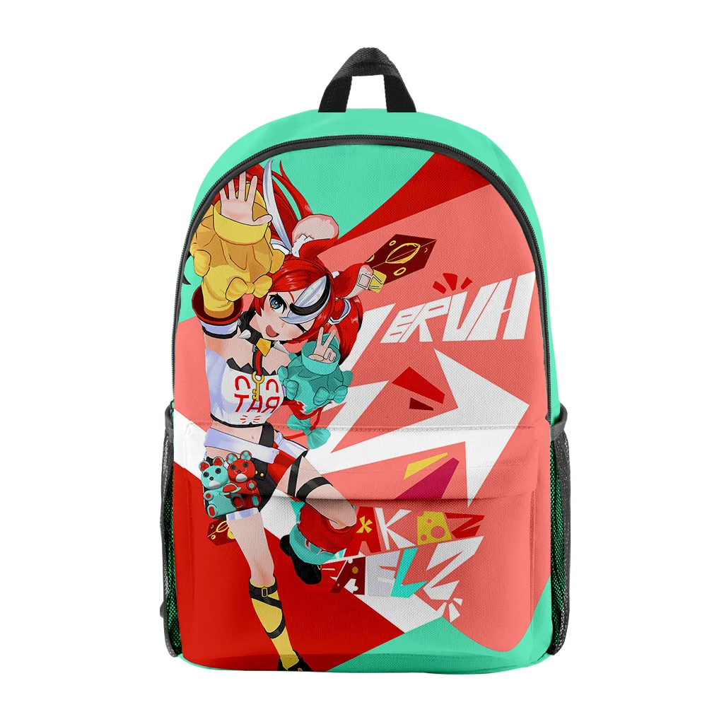 Classic VTuber Hakos Baelz Anime pupil Bookbag Notebook Backpacks 3D Print Oxford Waterproof Boys/Girls Travel Backpacks