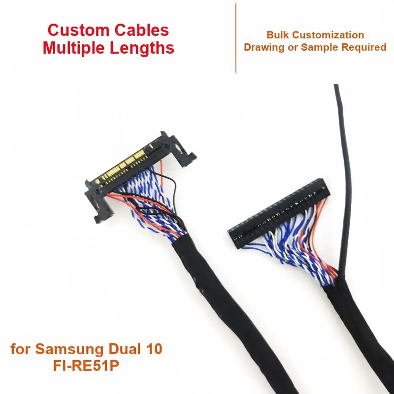 40P Dupont to 51P LVDS Display Cable 120Hz 12 Signal Left Power 550mm for Samsung Dual 10-bit for Lehua