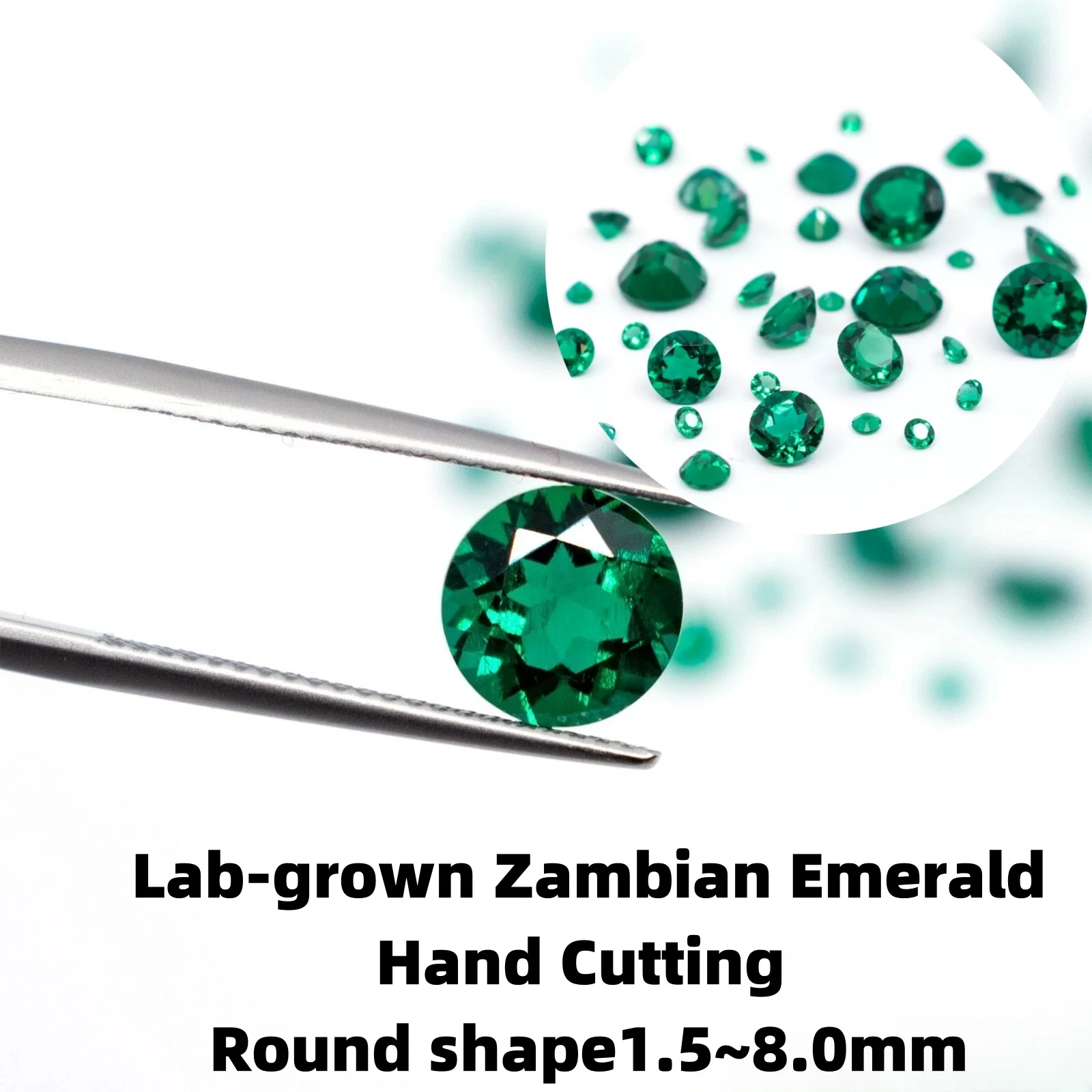 

Lab Grown Emerald Green Gemstone Round Shape Natural CUT Hydrothermal manual Loose green Gemstones For Fine Jewelry Making