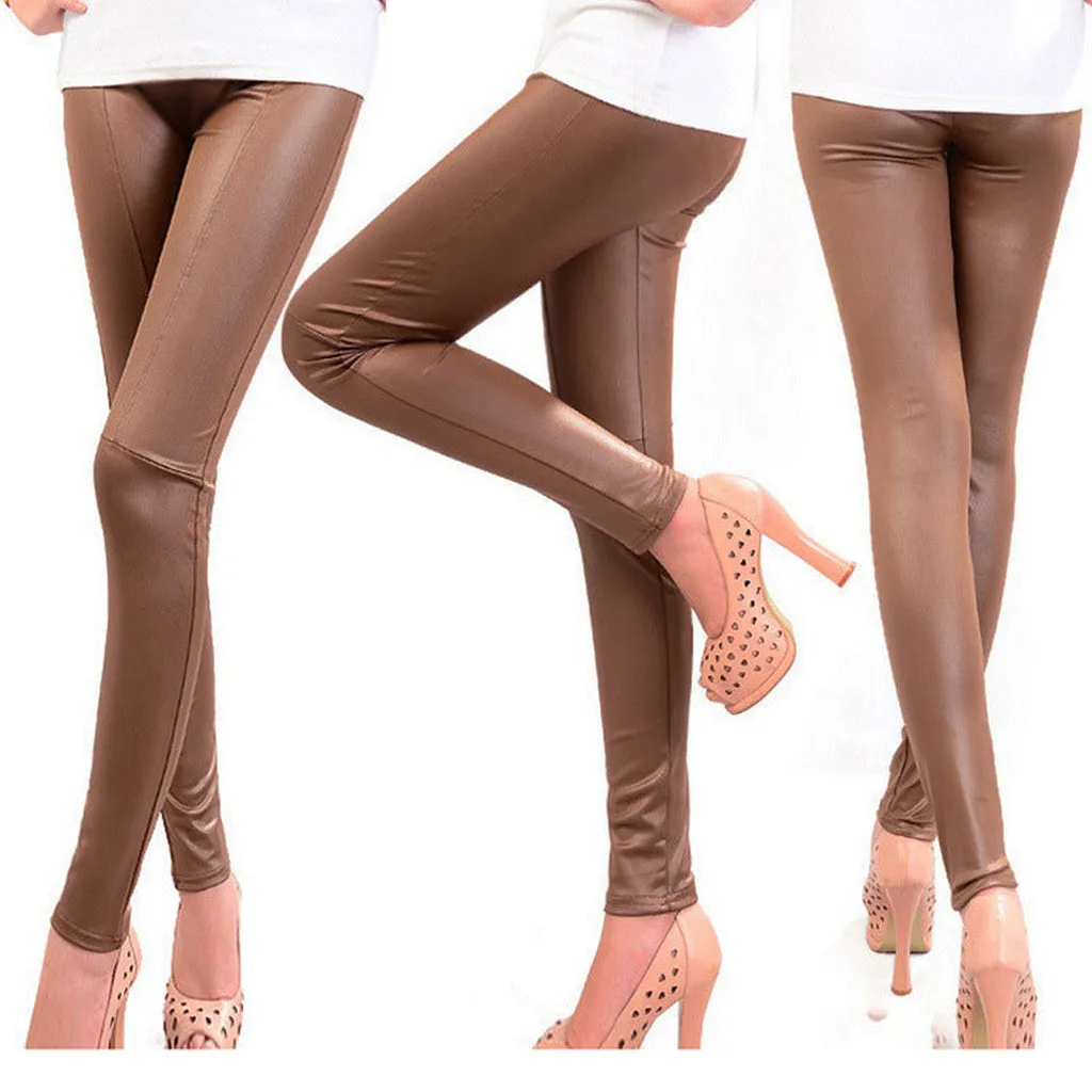 Skinny Pants Long Comfortable Bodycon Faux Leather Women Leggings Sexy Butt Lifting Leggings Push Up Panties Thin Leggings Pants