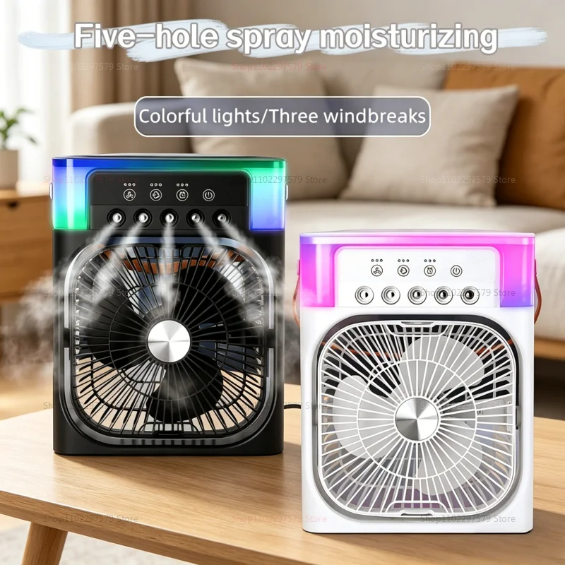 

Portable Desktop Humidifier Cooler Spray Mist Fan Usb Air Cooling Fan with 7 Colors LED Light Home Desktop air Cooler Fan