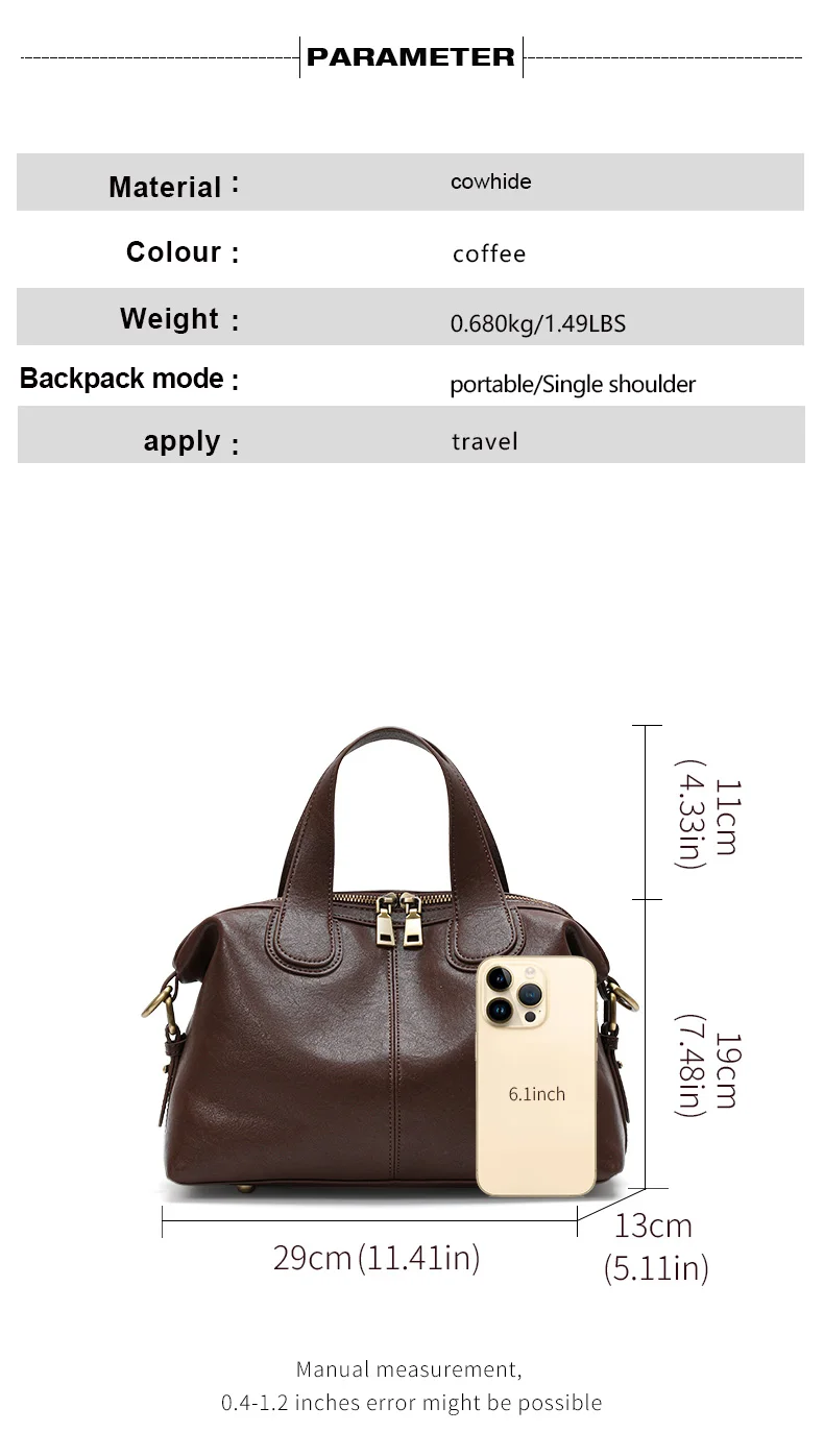 Aidanni 2026 Echtleder Damenhandtasche Große Kapazität Schulter-Umhängetasche Muttertasche Neuankömmling – Detail 4