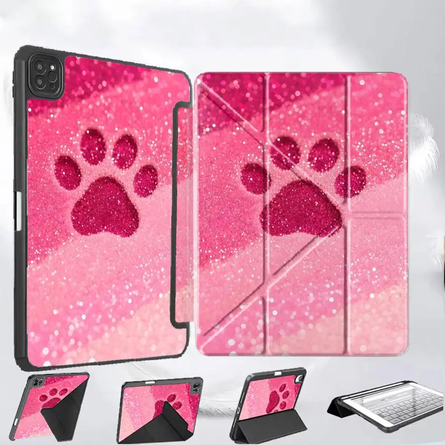 

Holder Cover Tablet Case For iPad Pro 11th 10th 9th 8th 7th 12.9inch Air 4 5 M3 M2 M4 11inch Mini 6 7 Pro 2025 Pet Paw Print