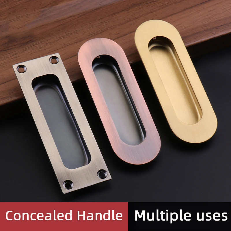 Stainless steel concealed pull handle sliding door inline concealed invisible cabinet door drawer fastener embedded door handle