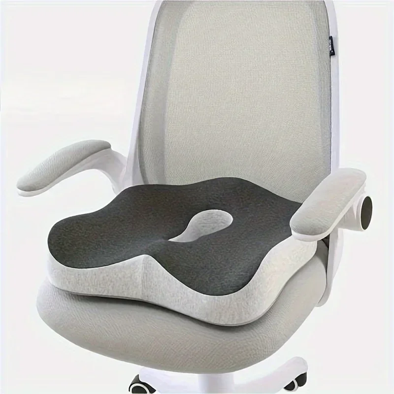 New Memory Foam Seat Cushion Ergonomic Sitting Pad with Center Groove Ideal for Long Sitting in Office Home Car or Desk Chair