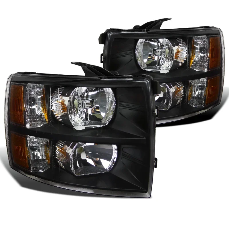 

Apply To Car Headlight For 2007-2013 Chevy Silverado 1500 Black headlights head lamp